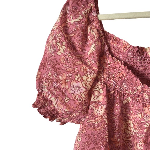 J. Crew Squareneck Puff-sleeve Cotton Blend Voile Top XL puff-sleeve Pink Floral - Picture 5 of 13